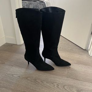 Nine West knee high black suede boots